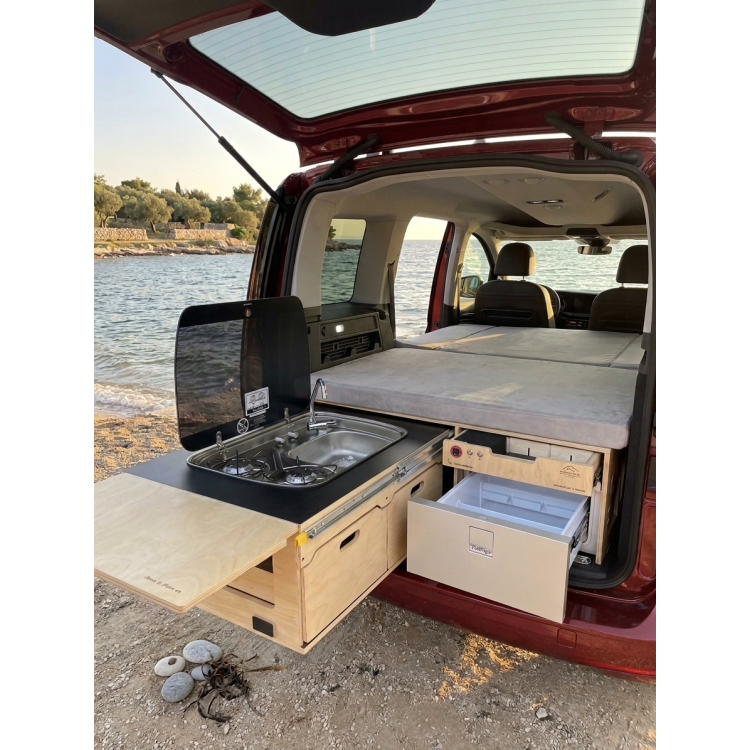 Camping Box Indy Ultimate (acqua, cucina, frigorifero, batteria)